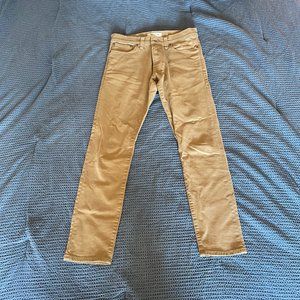 Madewell Khaki Garment-Dyed Authentic Flex Skinny Jeans